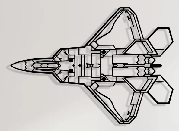 F-22 Raptor top Wall Art